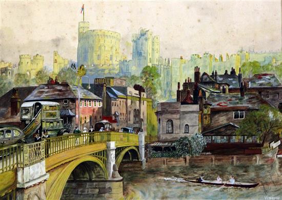 A E Vedger, a view of Windsor watercolour